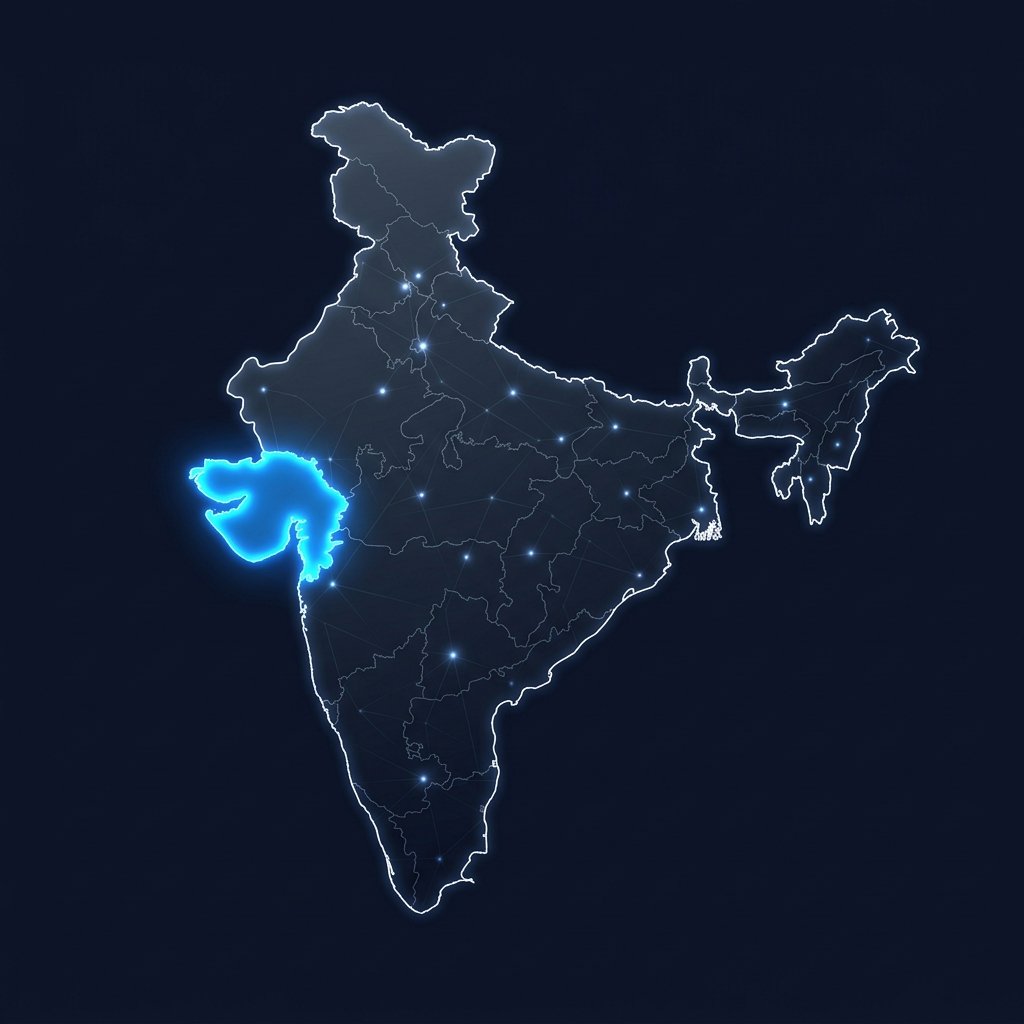India Map with Gujarat Highlighted